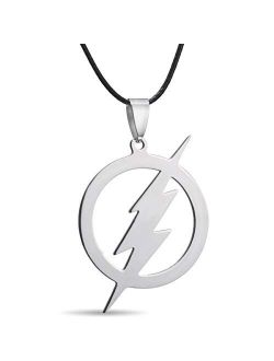 RINHOO Stainless Steel Superhero Flash Nekclace Lightning Necklace Pendant for Men boy Gift (1pc-Flash)