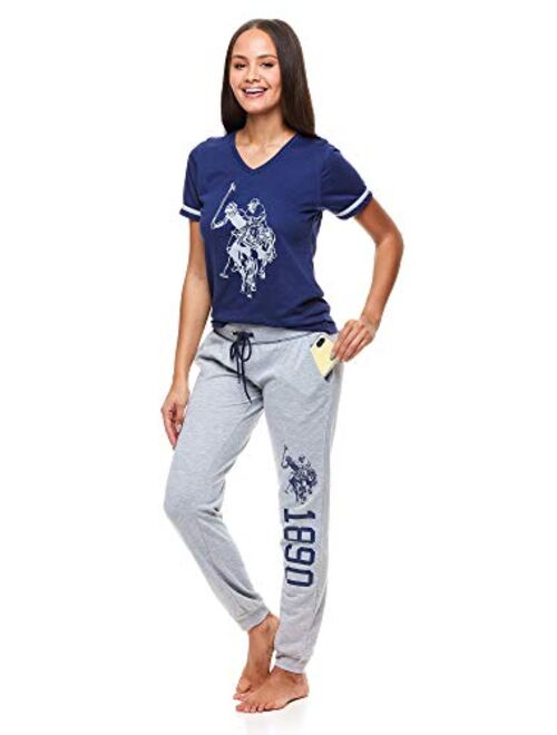 U.S. Polo Assn. Womens Pajama Set - Short Sleeve Shirt and Pajama Pants Sleepwear and Lounge Sets for Women