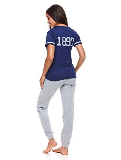 U.S. Polo Assn. Womens Pajama Set - Short Sleeve Shirt and Pajama Pants Sleepwear and Lounge Sets for Women