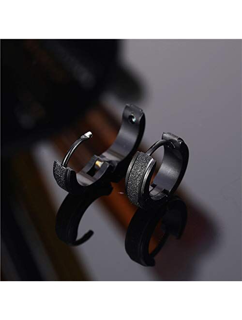 Shenran Stainless Steel Womens Hoop Earrings for Men Huggie Ear Piercings Hypoallergenic 20G (3pair Silver+Gold+Black)