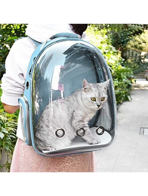 Ssawcasa Cat Backpack Carrier,Large Bubble Pet Backpack,Portable Ventilated Transparent Carry Backpack for Cat & Small Dog,Airline Approved Waterproof Pet Carrier Bag for