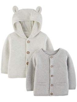 Unisex Toddlers and Babies' Knit Cardigan Sweaters, Pack of 2