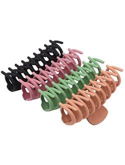 SHALAC Large Hair Claw Clips for Thick Hair 4 PCS , Strong Hold Perfect for Women, Barrettes for Long Hair, Fashion Accessories for Girls , Hair Clamps Clip 4 Inch Big Ha