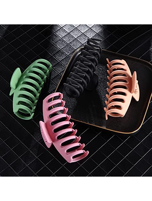 SHALAC Large Hair Claw Clips for Thick Hair 4 PCS , Strong Hold Perfect for Women, Barrettes for Long Hair, Fashion Accessories for Girls , Hair Clamps Clip 4 Inch Big Ha
