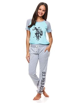 Womens Pajama Sets - Tee and Pajama Pants with Pockets Lounge Sets for Women