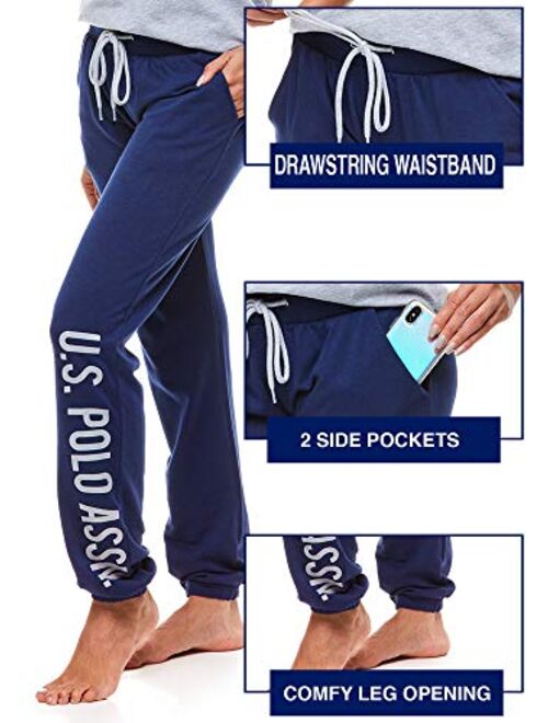 U.S. Polo Assn. Womens Pajama Sets - Tee and Pajama Pants with Pockets Lounge Sets for Women