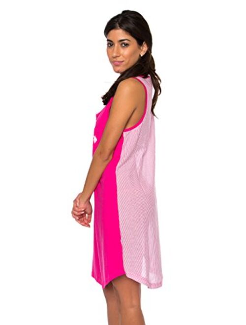 U.S. Polo Assn. Womens Sleeveless Nightgown – Tank Sleep Dress with Woven Back