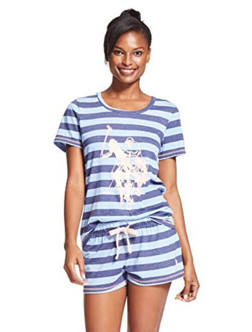 U.S. Polo Assn. Womens Short Sleeve Shirt and Pajama Shorts Lounge Sleep Set