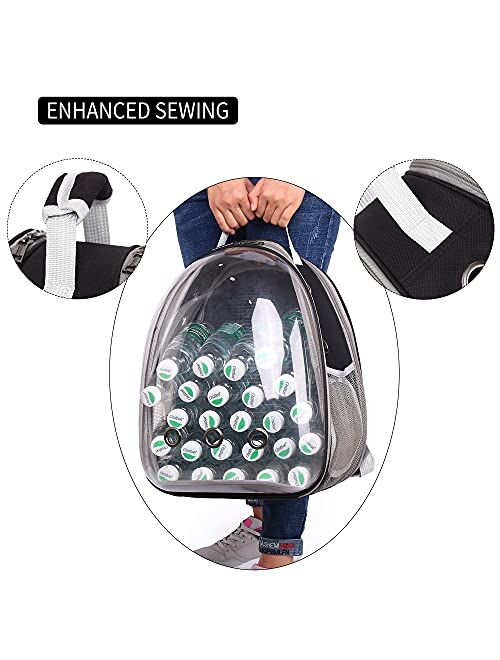 SUPERBE Cat Backpack Carrier Bubble Bag, Ventilate Transparent Pet Backpack for Small Dogs Hiking, Travel, Outdoor, Airline-Approved Space Capsule Backpack