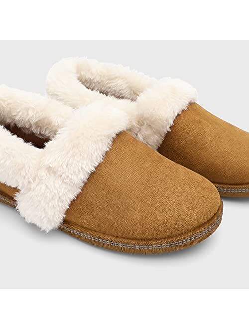 STQ Womens Fuzzy Slippers Indoor Outdoor Warm & Cozy House Shoes with Durable Rubber Sole