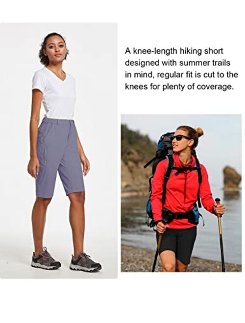 BALEAF Women's Quick Dry Stretch Hiking Cargo Camping Shorts Lightweight Water Resistant Summer Nylon Active Travel
