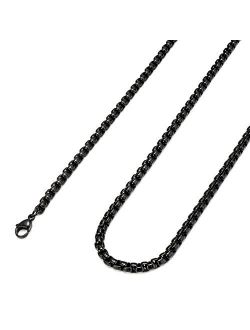 FIBO STEEL 2-4MM Stainless Steel Mens Womens Necklace Rolo Cable Chain, 16-36 inches