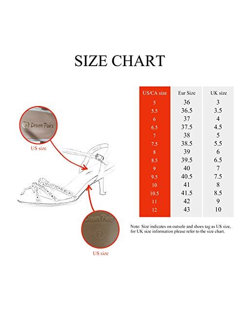 DREAM PAIRS Women's Nina Low Heel Pump Sandals