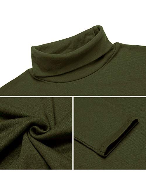 Men Slim Fit Lightweight Long Sleeve Pullover Top Turtleneck T-Shirt