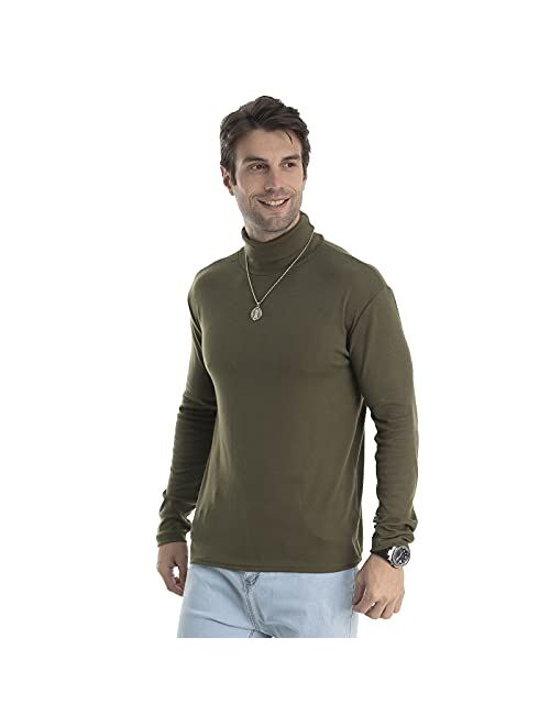 Men Slim Fit Lightweight Long Sleeve Pullover Top Turtleneck T-Shirt
