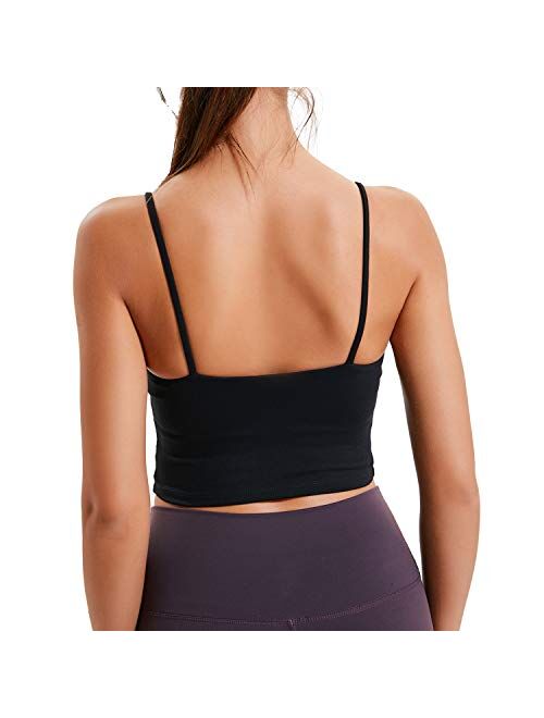 Sportsnew Women Yoga Tank Tops Padded Sports Bra Workout Fitness Running Crop Top