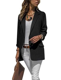 YMING Womens Long Sleeve Lapel Blazer Slim Fit Classic Casual Jackets