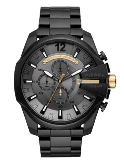 Men's Chronograph Mega Chief Black Stainless Steel Bracelet Watch 51mm