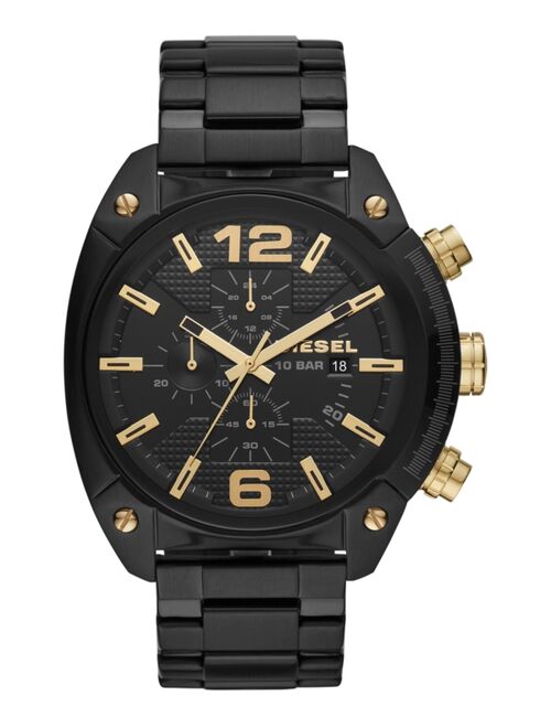 Diesel Men's Chronograph Overflow Black Stainless Steel Bracelet Watch 49mm