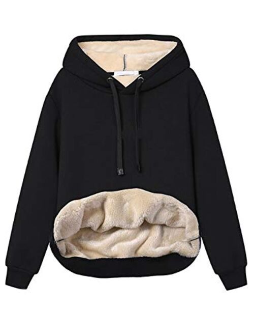 Yeokou Women's Winter Hoodies Pullover Sherpa Fleece Warm Heavyweight Sweatshirt