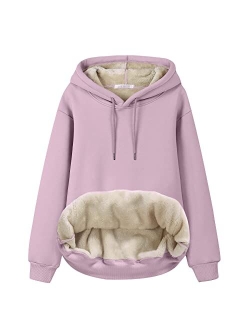 Flygo Women’s Warm Fleece Sherpa Lined Pullovers Sweatshirt