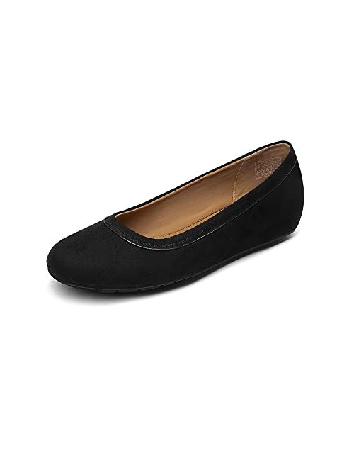 DREAM PAIRS Women's Ballet Flats Comfortable Dressy Work Low Wedge Arch Suport Flats Shoes