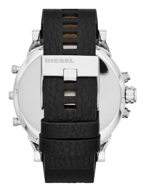 Diesel Men's Chronograph Mr. Daddy 2.0 Black Leather Strap Watch 66x57mm DZ7313