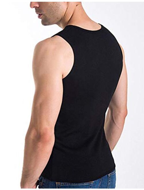 Flygo Men's Winter Warm Thermal Tank Top Fleece Lined Underwear Vest