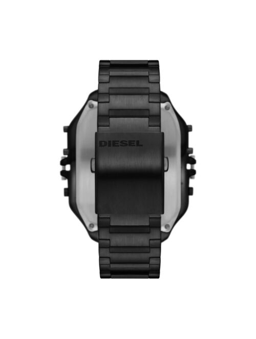 Diesel Men's 2005 Ana-Digi Black-Tone Stainless Steel Watch 51mm