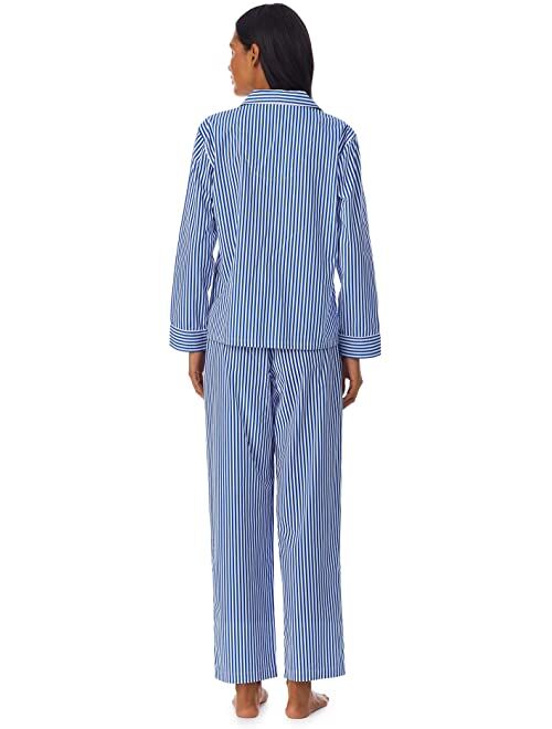 Polo Ralph Lauren LAUREN Ralph Lauren Cotton Woven Long Sleeve Notch Collar PJ Set