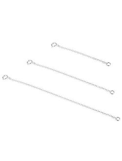 Sllaiss 3 Pieces 925 Sterling Silver Pendant Necklace Bracelet Anklet Chain Extenders for Necklace 14K Gold Plated Rose Gold Plated 2" 3" 4"