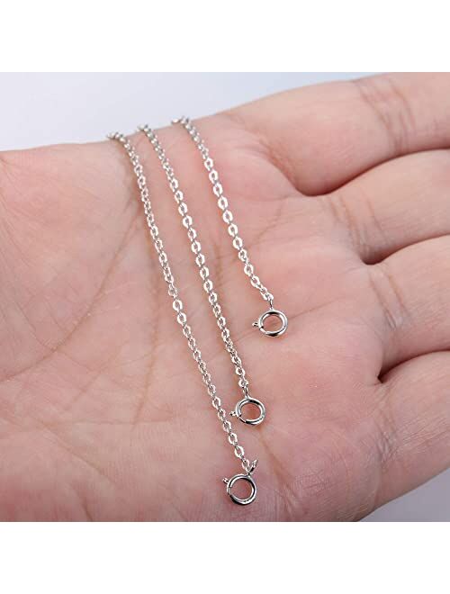 Sllaiss 3 Pieces 925 Sterling Silver Pendant Necklace Bracelet Anklet Chain Extenders for Necklace 14K Gold Plated Rose Gold Plated 2" 3" 4"