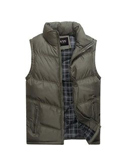 Flygo Men's Casual Quilted Puffer Lightweight Vest Gilets Sleeveless Jacket Coat