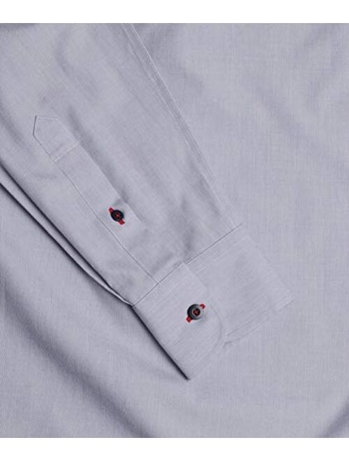 UNTUCKit Rubican - Untucked Shirt for Men Long Sleeve, Wrinkle-Free, Solid Grey, Regular Fit