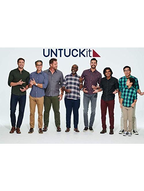 UNTUCKit Pio Cesare - Untucked Shirt for Men Long Sleeve, Wrinkle-Free, Solid Navy, Regular Fit
