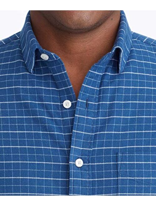 UNTUCKit Michelot - Untucked Shirt for Men, Long Sleeve, Blue Check, Blue Check, Regular Fit