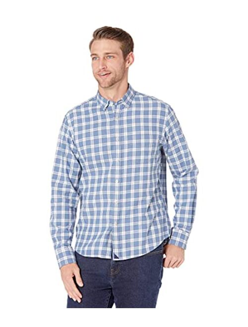 UNTUCKit Carmenet - Untucked Shirt for Men, Long Sleeve, Plaid Blue, Regular Fit