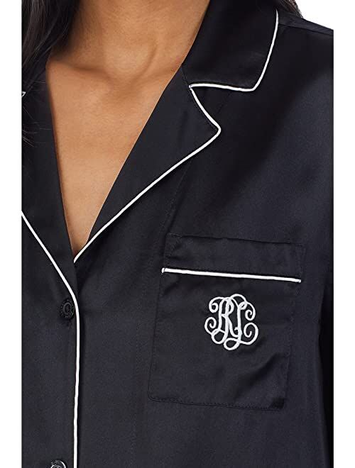 Polo Ralph Lauren LAUREN Ralph Lauren Long Sleeve Washable Silk Notch Collar PJ Set