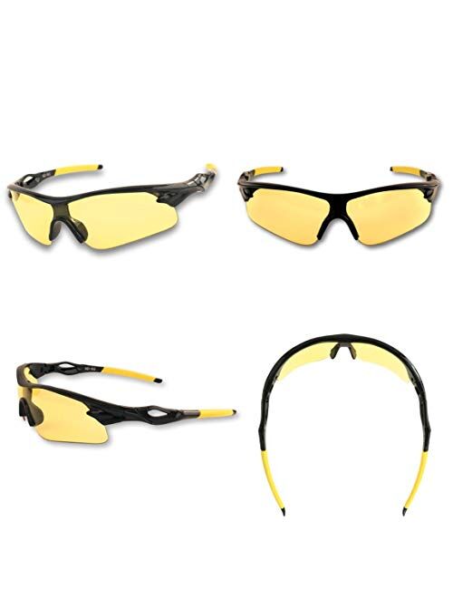 Ilumen8 HD High Definition Night Driving Glasses- Anti Glare Polarized Night Vision Reduce Eye Strain Men Women