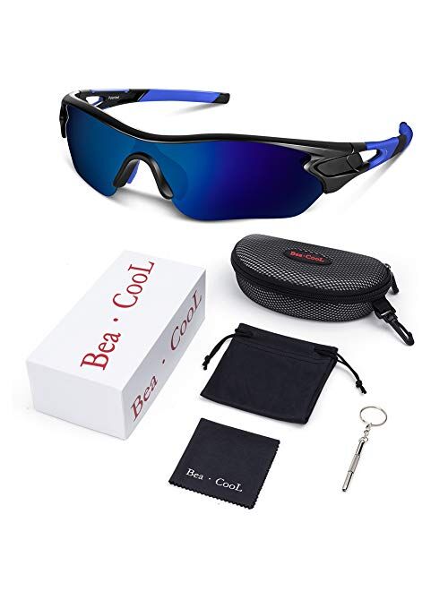 Bea Cool Polarized Sports Sunglasses for Men Women Youth Baseball Cycling Running Driving Fishing Golf Motorcycle TAC Glasses UV400