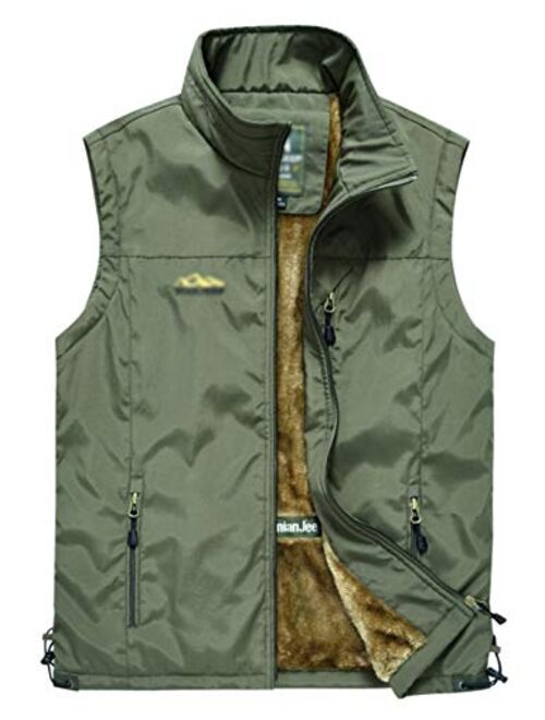 Flygo Men's Casual Outdoor Travel Fishing Hunting Vest Jacket with Pockets