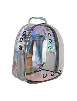 Baoblaze Cat Carrier Backpack Bubble, Rainbow Clear Space Capsule Pet Carrier Backpack for Small Dog and Puppy, Dog Backpack Carrier for Travel and Hiking