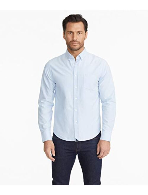 UNTUCKit Rioja - Untucked Shirt for Men, Long Sleeve, Light Blue Oxford