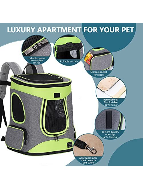 Petsfit Comfortable Dog Cat Backpack Carrier | for Travel Hiking Walking Cycling | Suitable for Pet up to 22 Pounds