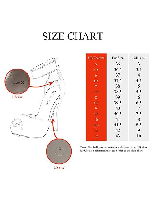 DREAM PAIRS Women's Swan-05 High Heel Plaform Dress Pump Shoes