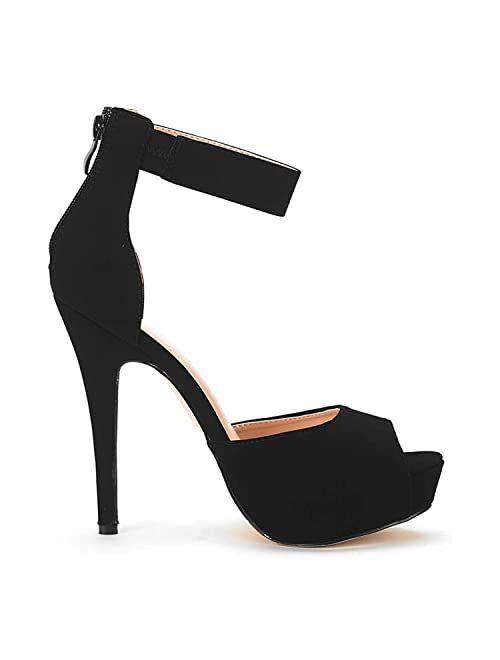 DREAM PAIRS Women's Swan-05 High Heel Plaform Dress Pump Shoes