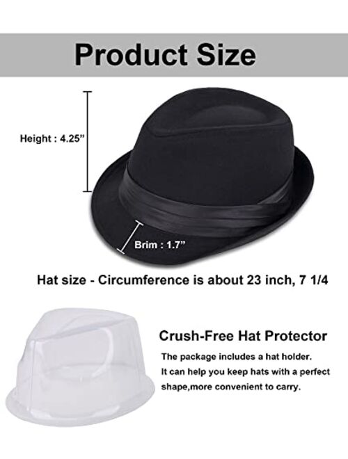 Simplicity Fedora for Men Women Unisex Men's Women's Classic Manhattan Structured Gangster Trilby Fedora Hat
