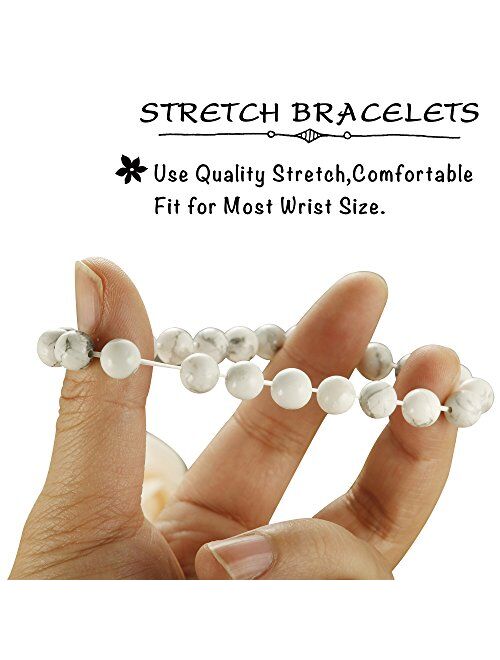 FIBO STEEL 4 Pcs Couples Bracelet for Men Women His & Her Crown Queen Bracelets Set 8mm Beads Bracelets