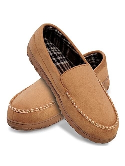 shoeslocker Mens Slippers Microsuede Moccasin Memory Foam House Shoes