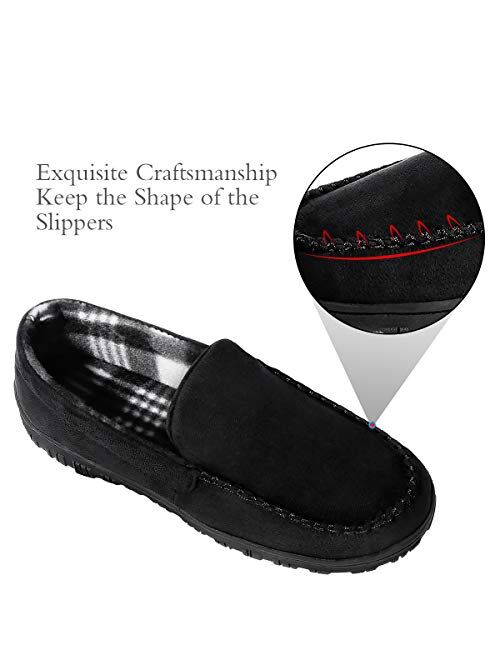 shoeslocker Mens Slippers Microsuede Moccasin Memory Foam House Shoes